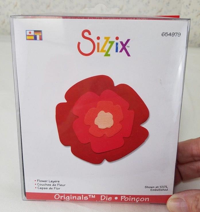 Sizzix Flower Layers Large Die #654979 Cuts Paper and Fabric, Retired