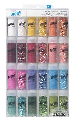 American Crafts Wow! Iridescent Glitter 24 pack | Includes 12 bottles of fine...