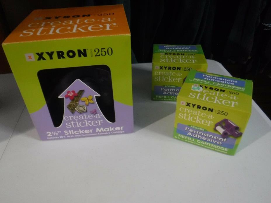 XYRON 250 Create a Sticker Machine with 2 - 20 Ft Permanent Adhesive Refills