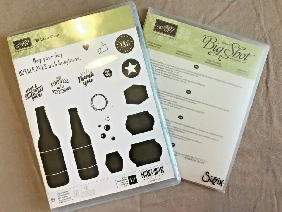 EUC Stampin' Up! Bubble Over Stamp Set & Matching Framelits Dies