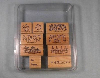 Stampin Up Rubber Stamp Set - Tag-Alongs 2003 Set of 9