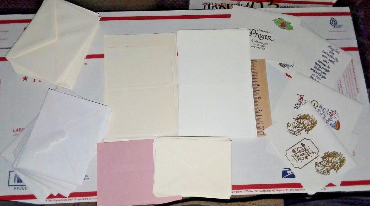 LARGE Mixed Lot of Card Stock Envelopes Premade Cards Rubber Stamp Scrapbooking