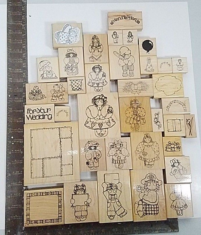 Lot of 38 D.O.T.S. DOTS Rubber Stamp Calendar Girls All Sizes Themes Large Small