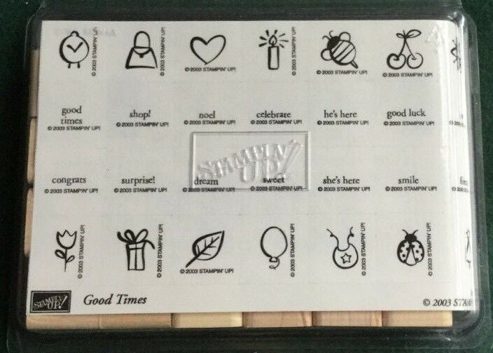 2003 Stampin Up! Good Times Stamp Set -Set of 28 - Stamps Uncut & Never Used