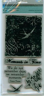 TPC Studio cling rubber stamps ANCESTRAL COLLAGE Birds, Flowers, Sentiments