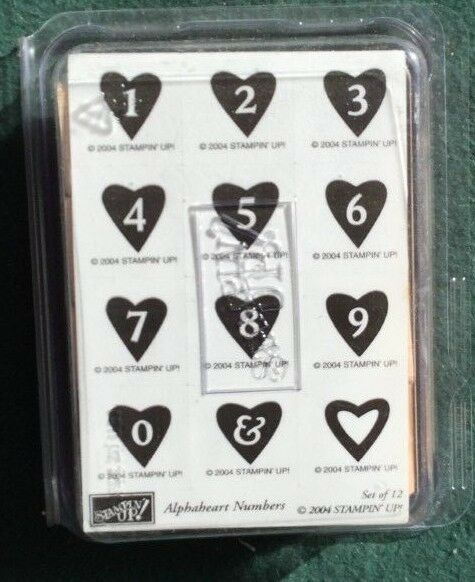 2004 Stampin Up!  Alphaheart Numbers - Set of 12 Stamps -Uncut & Never Used