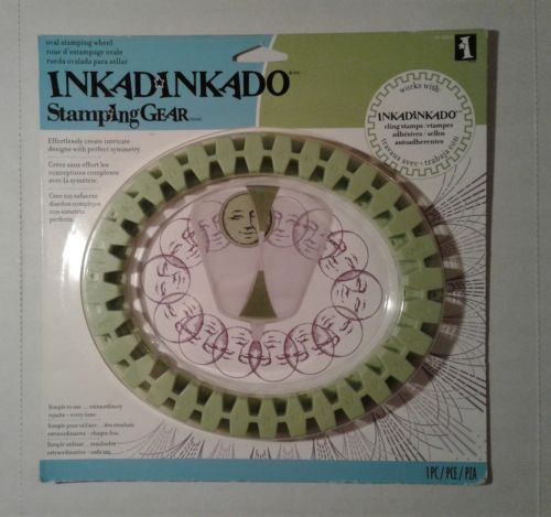 Inkadinkado Stamping Gear Oval Cling Stamps Symmetry Wheel Scrapbooking & Cards