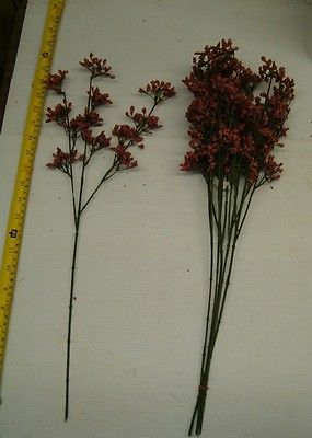 12 STEMS OF BURGUNDY/MAUVE GYPSO/BABY BREATH, SILK FLOWERS, FREE SHIPPING !