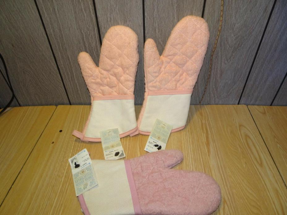 3 Cross Stitch Collectibles Charles Craft Oven Mitts NEW NOS Cloth 100% Cotton