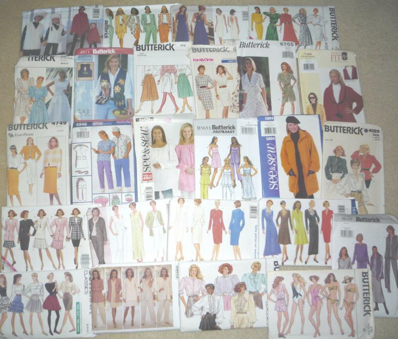 BIG Lot Womens Butterick Sewing Patterns vintage-mid century new UNCUT!