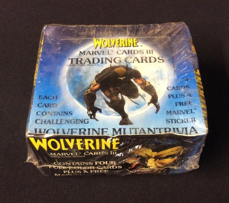 1988 MARVEL COMIC IMAGES WOLVERINE III SEALED CARD BOX 48 PACKS OF CARDS RARE!!!