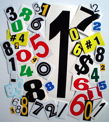 ONE LOT OF 40 AUTOADHESIVE GLOSSY VINYL NUMBERS, IN.OR OUTDOOR USE, SCRAPBOOK +