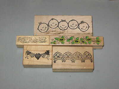 RUBBER STAMPS - BORDERS - VARIOUS DESIGNS - LOT OF 5