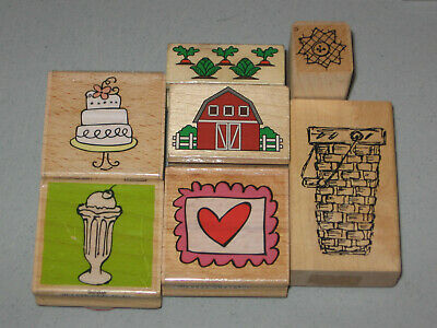 RUBBER STAMPS - VARIOUS DESIGNS - LOT OF 7