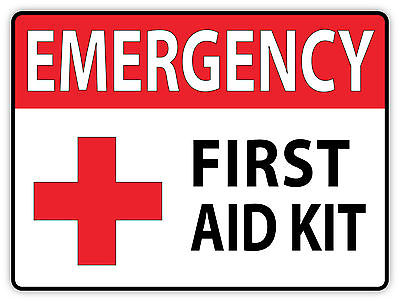 Emergency First AID KIT Vinyl Sticker Decal Sign Health Safety Cross 2 Stickers