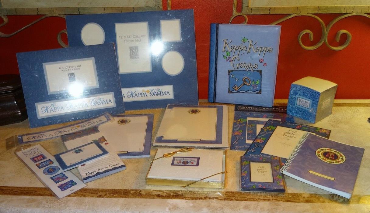 15 Kappa Kappa Gamma items-photo album, mats, address book, stationery, stickers