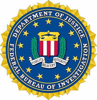 Large FBI Logo Vinyl Sticker Decal 4 Stickers