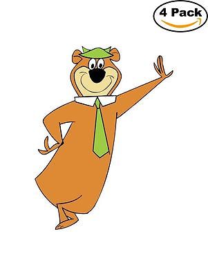 Yogi Bear Boo Boo Cartoon Decal Diecut Sticker 4 Stickers