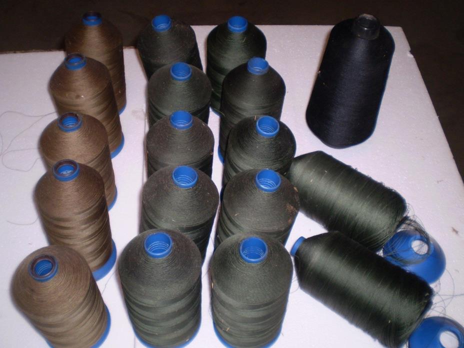 CLEARANCE 15 sewing coil thread brown  black / bobine de fil couture brun  noir