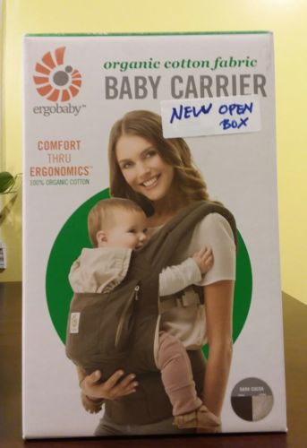 ergobaby Organic Cotton Fabric Baby Carrier - Dark Cocoa - New (open box) *Read*