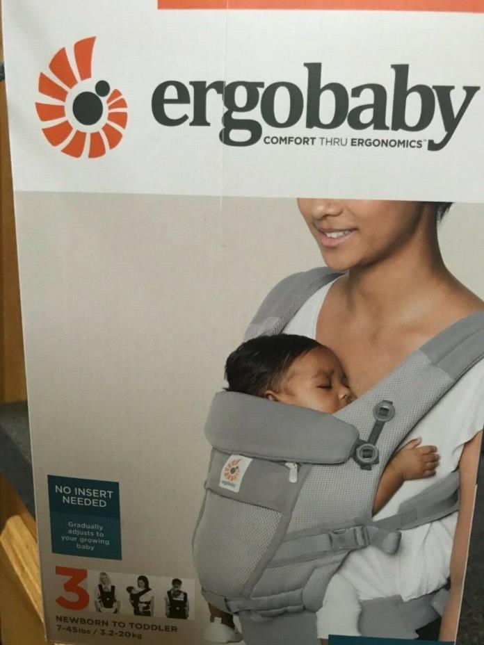 ERGO Cool Air Mesh Adapt 3 Position Baby Carrier Slings newborn to toddler Gray