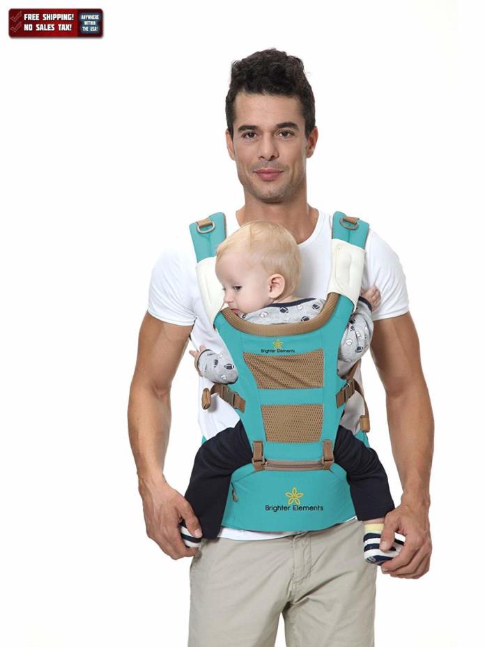 Brighter Elements Ergonomic Baby Carrier & Hip Seat 5 Positions Back Support