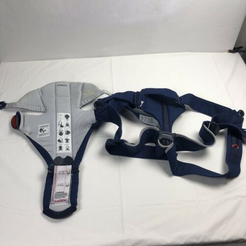 Baby Bjorn Adjustable Baby Carrier 21-34” Navy Blue W/ Gray Inside Cotton Blend