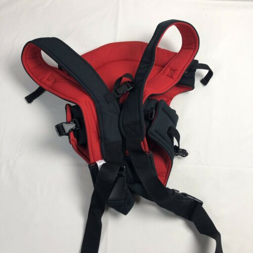 ECOSUSI Classic Front and Back Baby Carrier Black And Red For Babies 8-24 Pounds