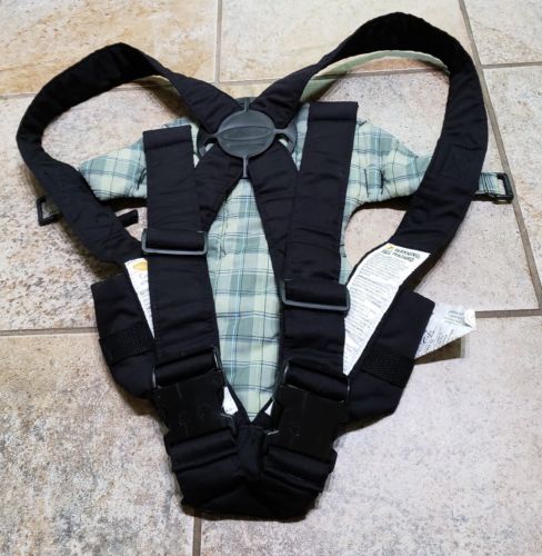 Cozy Rider Infantino Baby Carrier. 8-20 Lbs. Black W/Plaid Lining