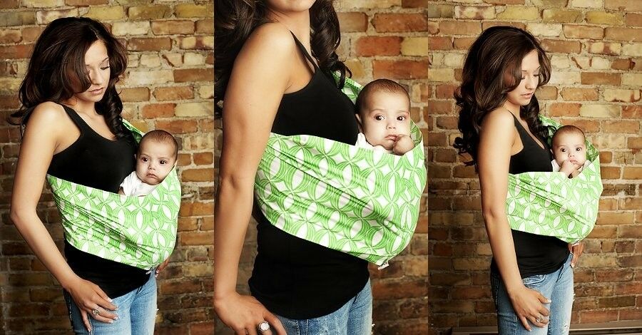 Seven Everyday Slings Green Vibe Baby Carrier Sz 4