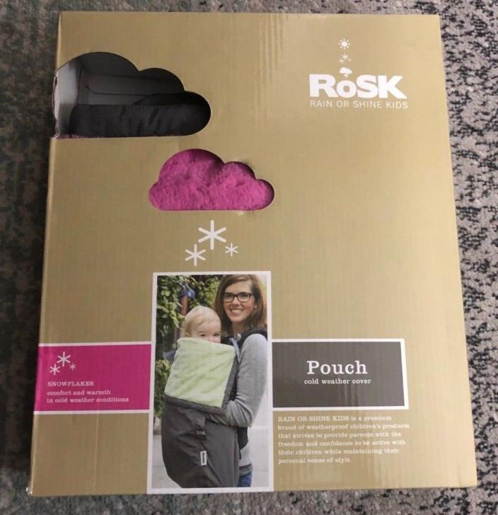ROSK-Rain Or Shine Kids-Pouch Baby Carrier Cover Gray/Pink