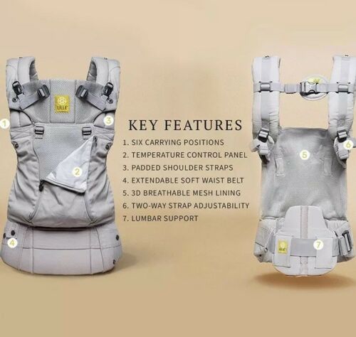 Lillebaby Complete Baby Carrier All Seasons in Stone 100 Cotton 3 D Mesh