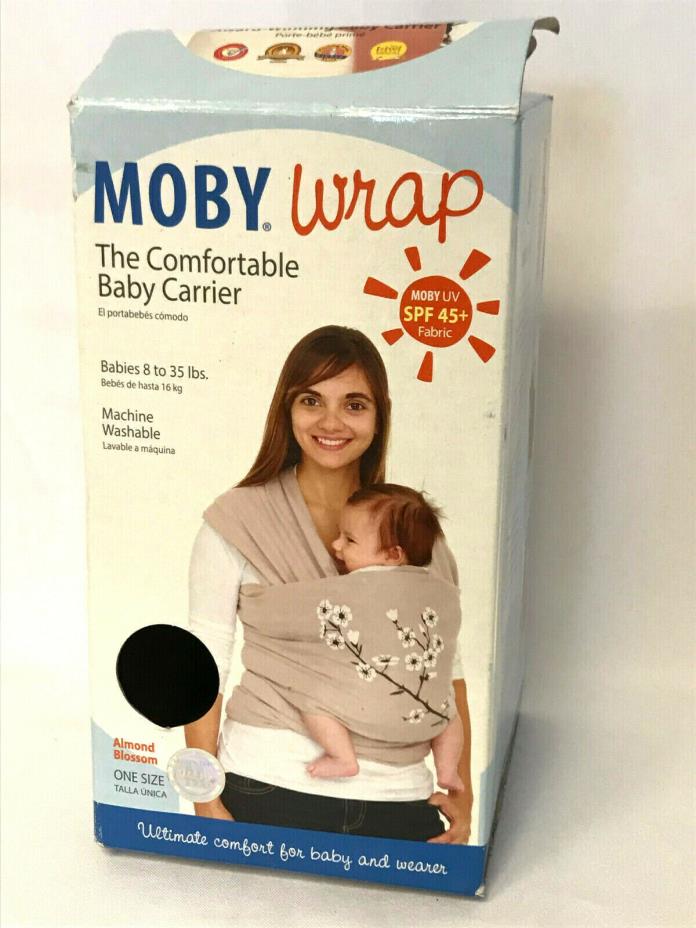 Moby Wrap UV SPF 45+ 100% Tan Cotton Carrier Floral 8-35# Baby ~ 2013 Never Used