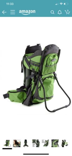 Luvdbaby Premium Backpack Carrier Hiking Kids Outdoor Active Lifestyle Green