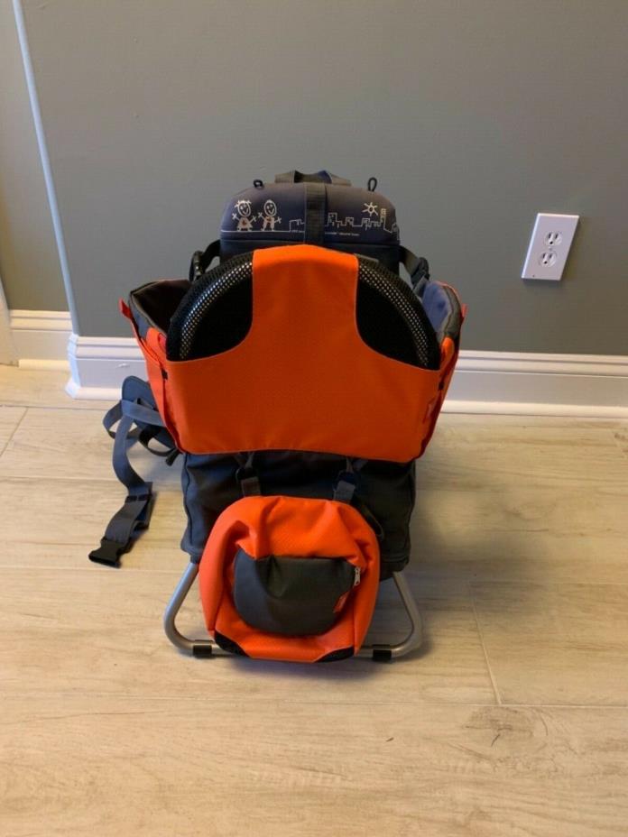 Phil & Teds Parade Lightweight Backpack Baby Carrier - Orange / Grey