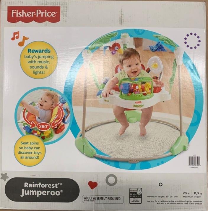 Fisher Price Baby Infant Rainforest Sensory Gross Motor Problem Solving Jumperoo