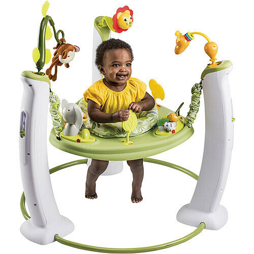 ExerSaucer Jump Learn Stationary Jumper Safari Friends Removable Exercise