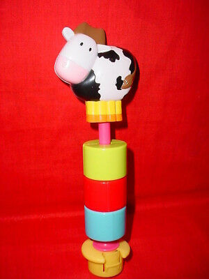 COW W/BLOCKS SWITCH-A-ROO TOY EVENFLO BARN YARD ACTIVITY EXERSAUCER PART*