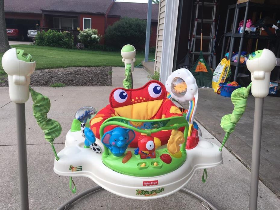Fisher Price Rainforest Jumperoo Baby Jumper Walker Bouncer Activity Seat Used