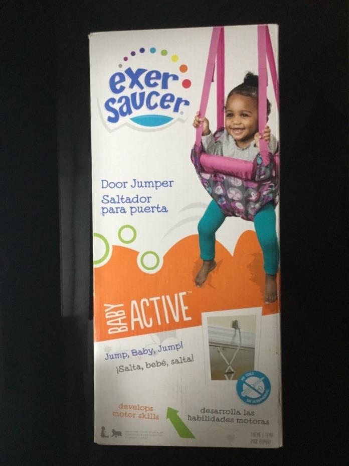 Evenflo ExerSaucer Door Jumper, Pink Bumbly New