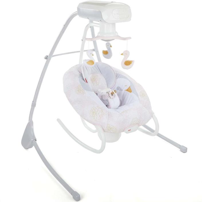 Fisher-Price My Sweet Swan 2-in-1 Deluxe Cradle 'n Swing
