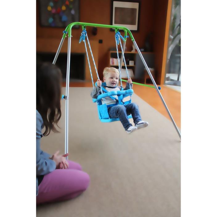 Baby Swing Set Toddler Kids Yard Patio A-Frame Indoor Outdoor Adjustable Folding
