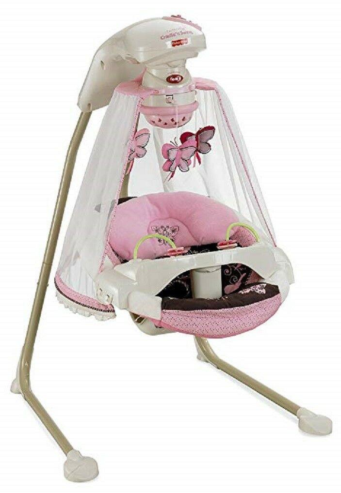 Fisher-Price Papasan Cradle Swing, Mocha Butterfly