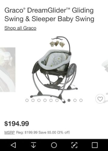 NEW Graco DreamGlider Gliding Swing & Sleeper Baby Swing