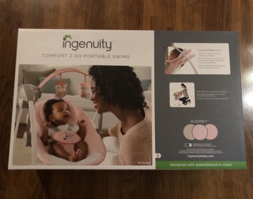 L@@K Brand NEW Ingenuity Comfort 2 Go Portable Baby Swing Audrey Pink