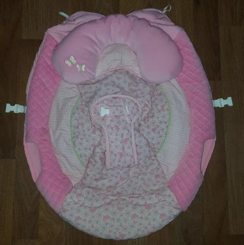 PLUSH SEAT COVER Fisher Price Cradle Swing Butterfly Sparkle Papasan Pink