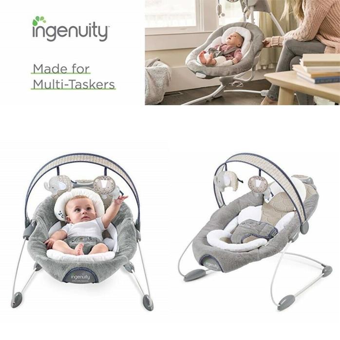 Ingenuity Automatic Bouncer Chair Sleeper Swing Reclining Seat w Music Box Toys