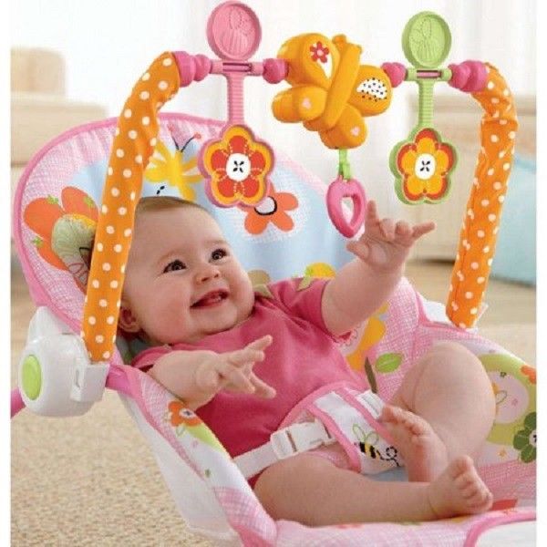 Bouncer Rocker Seat Sleeper Toy Bar Music Vibrate Infant Toddler Fisher-Price