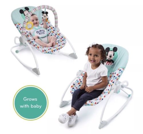 Disney Baby Mickey Mouse Happy Triangles Infant to Toddler Rocker Seat