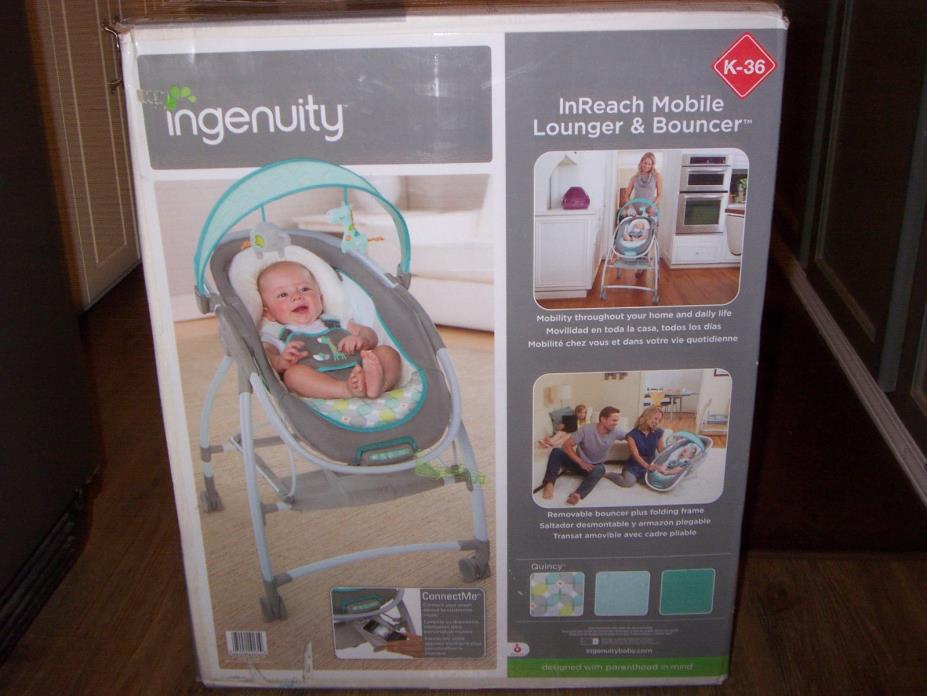 NEW/SEALED Kids2 K-36 Ingenuity Inreach Mobile Lounger & Bouncer--Color: Quincy